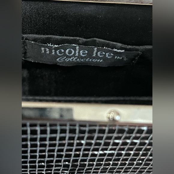 SOLD Nicole Lee Collection Black and Silver Chain Clutch - Picture 3 of 4